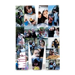 אות גדולה של השם עם חיתוך השם וקולאז׳ תמונות