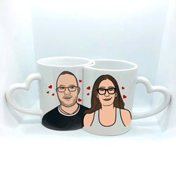 זוג ספלים רומנטי / BFF